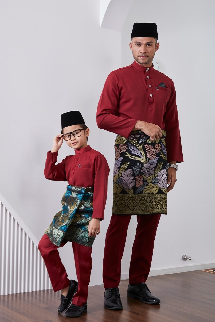 Baju Melayu Yusoff Kids - Deep Red